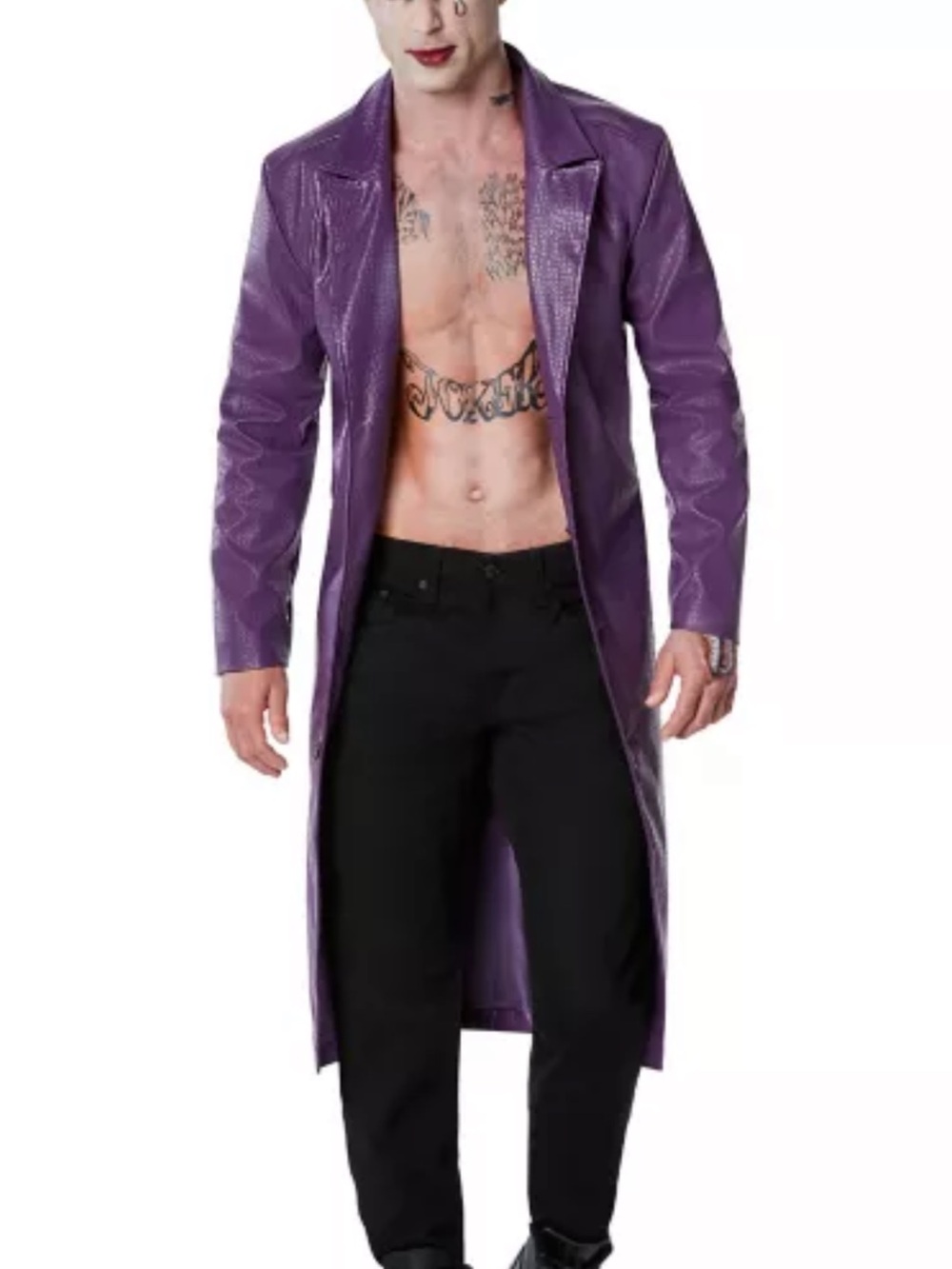 Purple Men's Long Trench Coat - Fashion Jacket